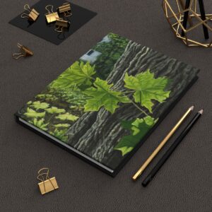 Nature Leaves Oil Painting Cover Design, Unique Journal with Artwork, Hardcover Matte