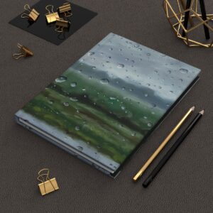 Raindrop Oil Painting Cover, Unique Journal with Artwork Cover, Hardcover Matte Finish